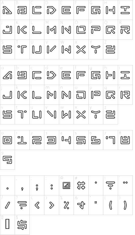 Schriftzeichen Karte