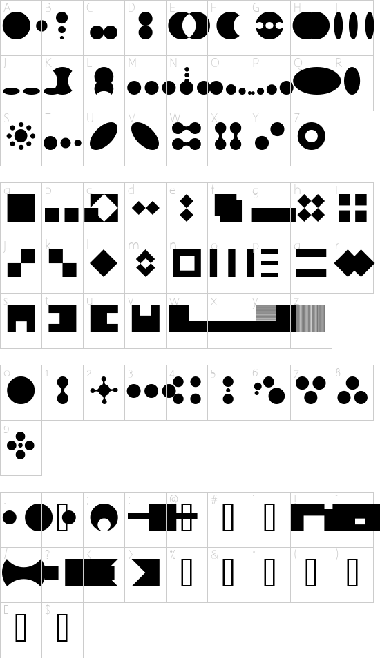 Schriftzeichen Karte