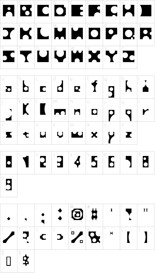 Schriftzeichen Karte