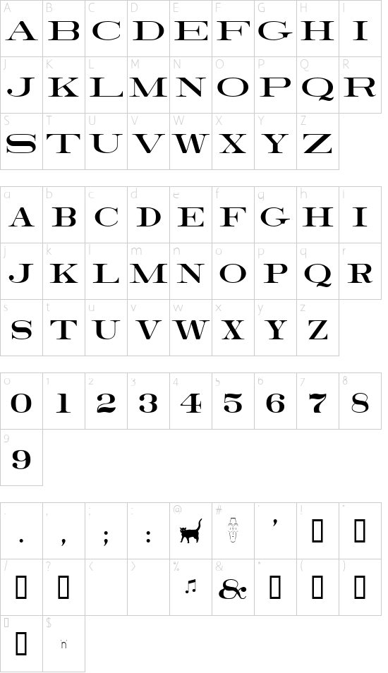 Schriftzeichen Karte
