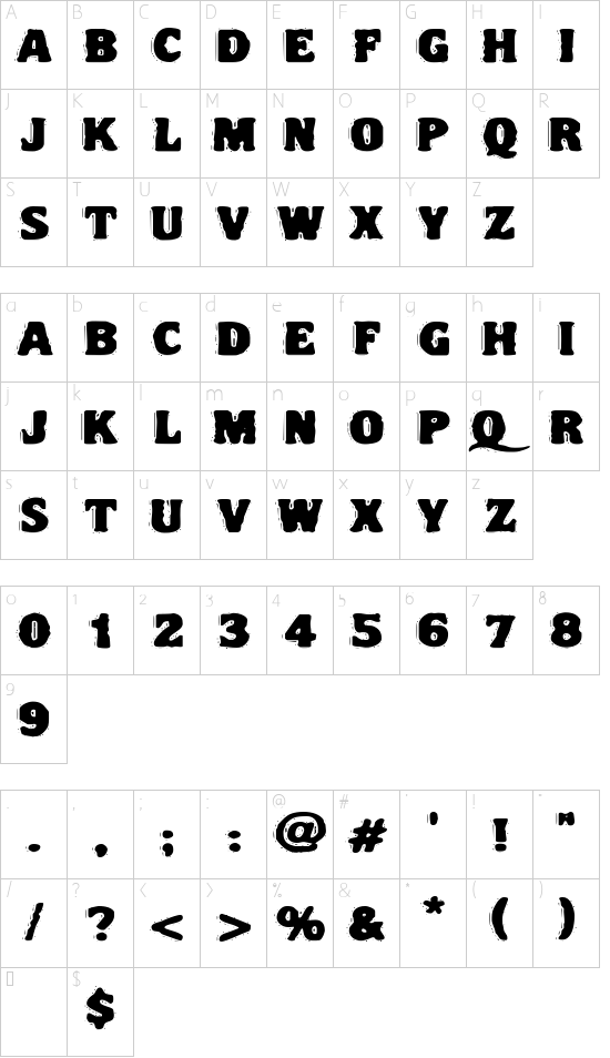 Schriftzeichen Karte