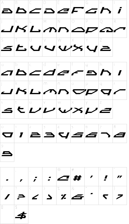 Schriftzeichen Karte