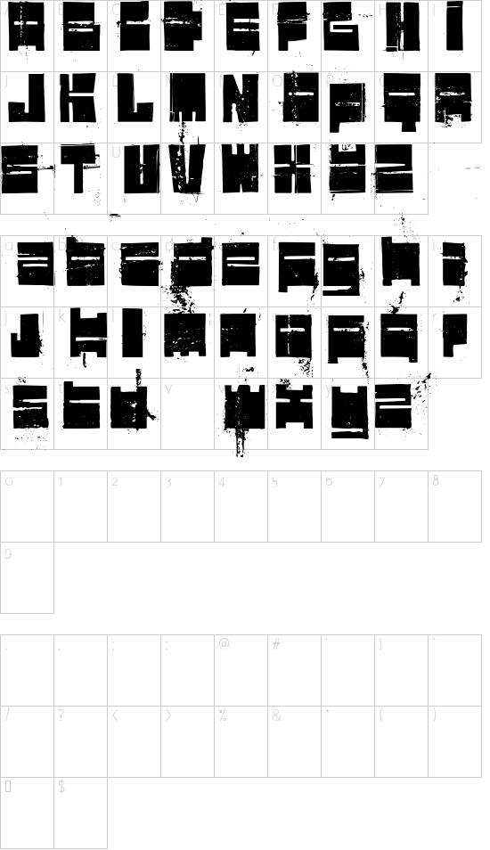 Schriftzeichen Karte