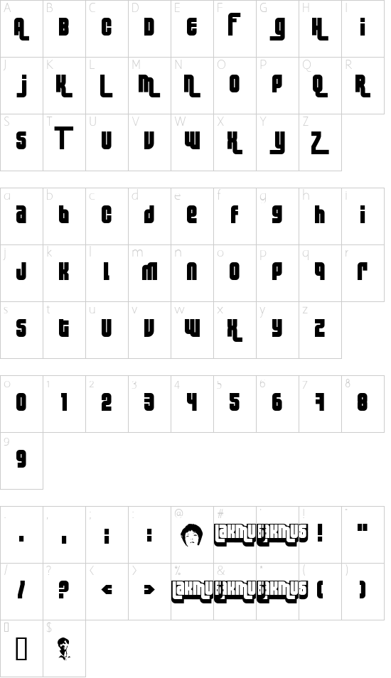 Schriftzeichen Karte