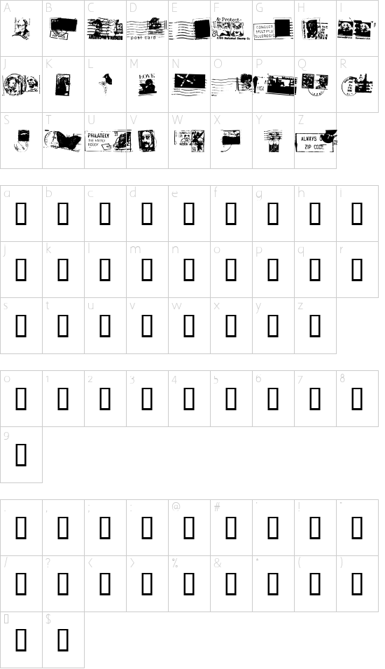 Schriftzeichen Karte
