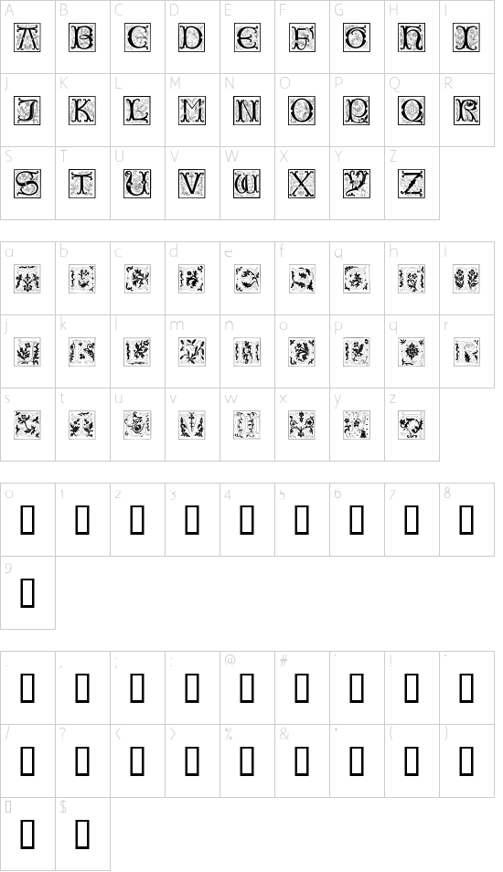 Schriftzeichen Karte