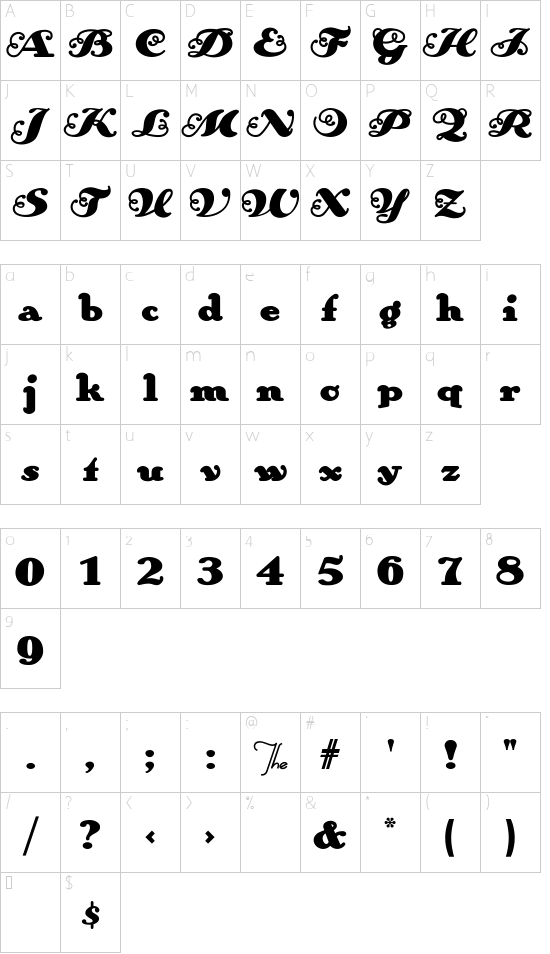 Schriftzeichen Karte
