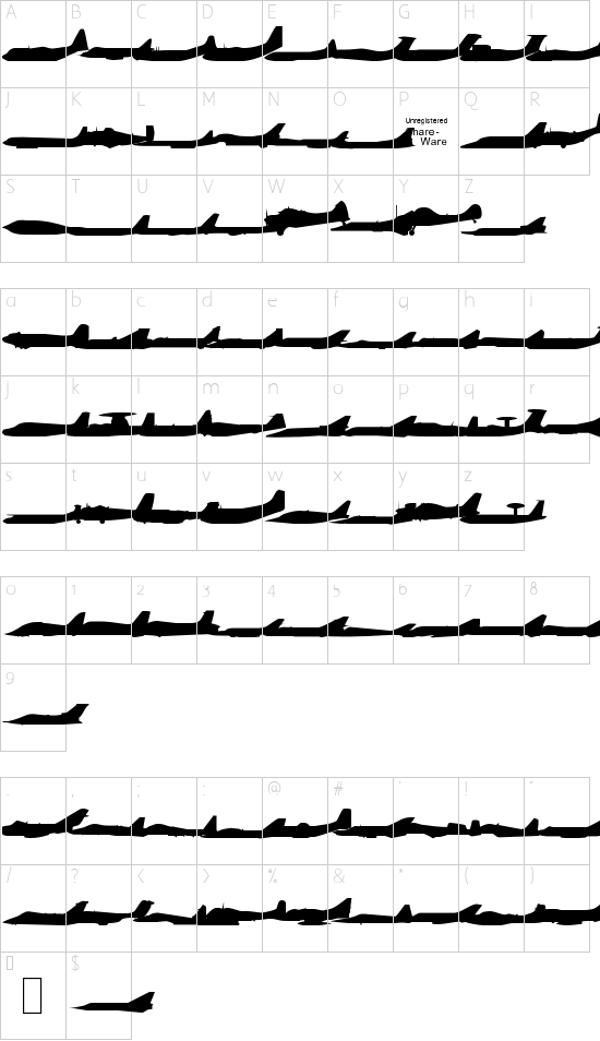Schriftzeichen Karte