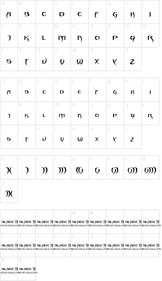 Schriftzeichen Karte