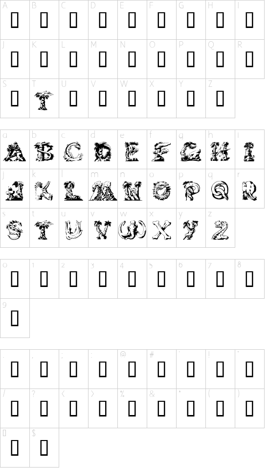 Schriftzeichen Karte