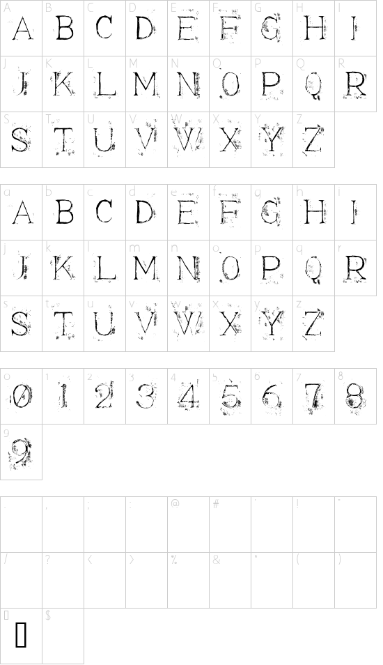 Schriftzeichen Karte