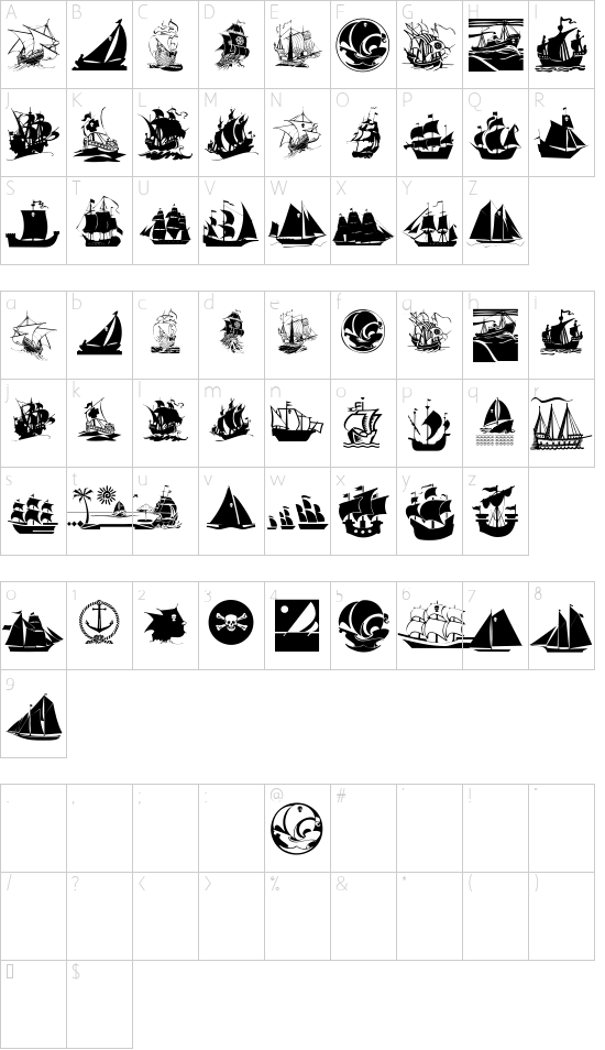 Schriftzeichen Karte