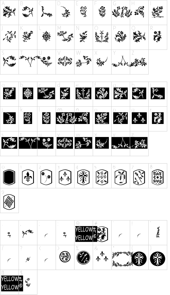 Schriftzeichen Karte