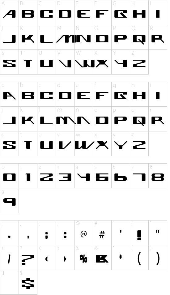 Schriftzeichen Karte