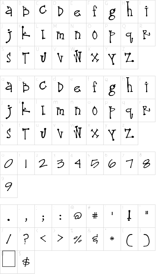 Schriftzeichen Karte