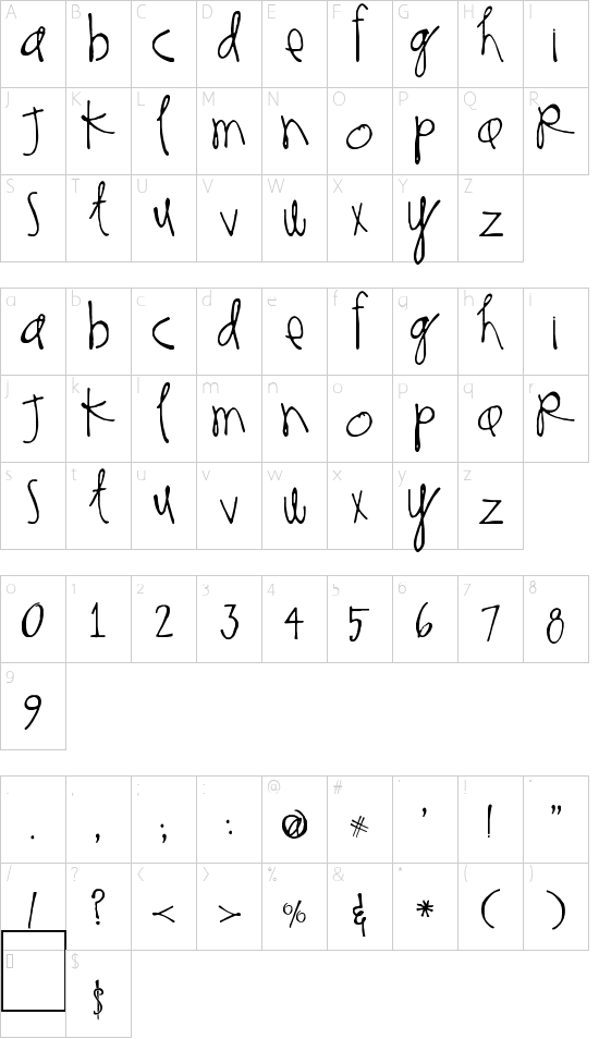Schriftzeichen Karte