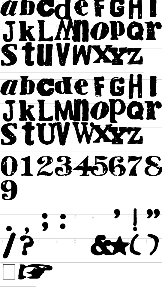 Schriftzeichen Karte