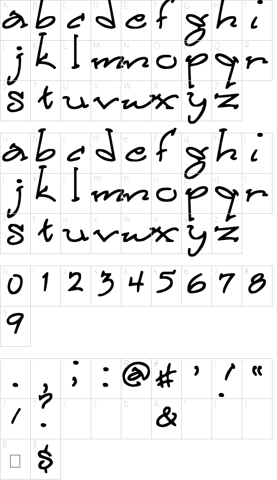 Schriftzeichen Karte