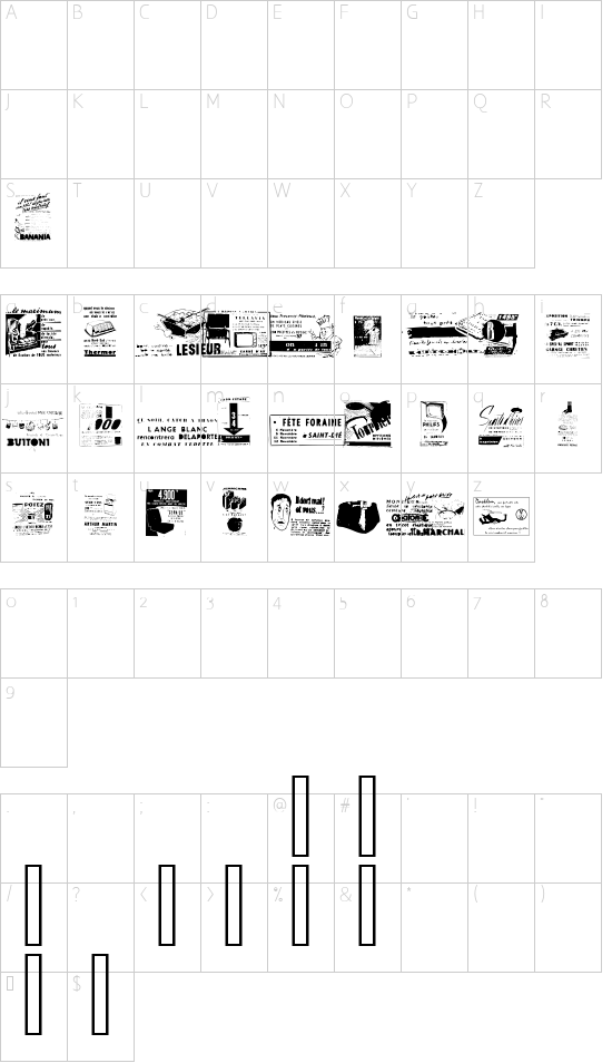 Schriftzeichen Karte