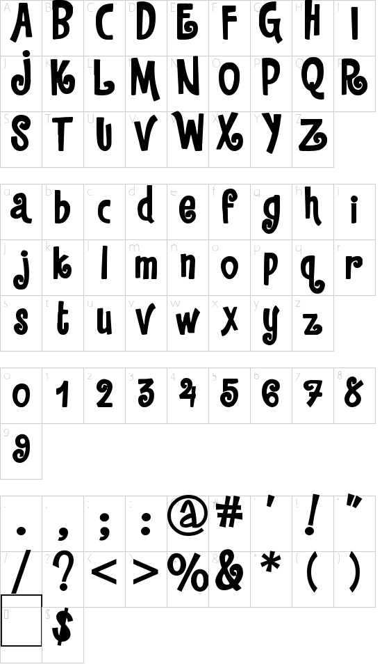 Schriftzeichen Karte