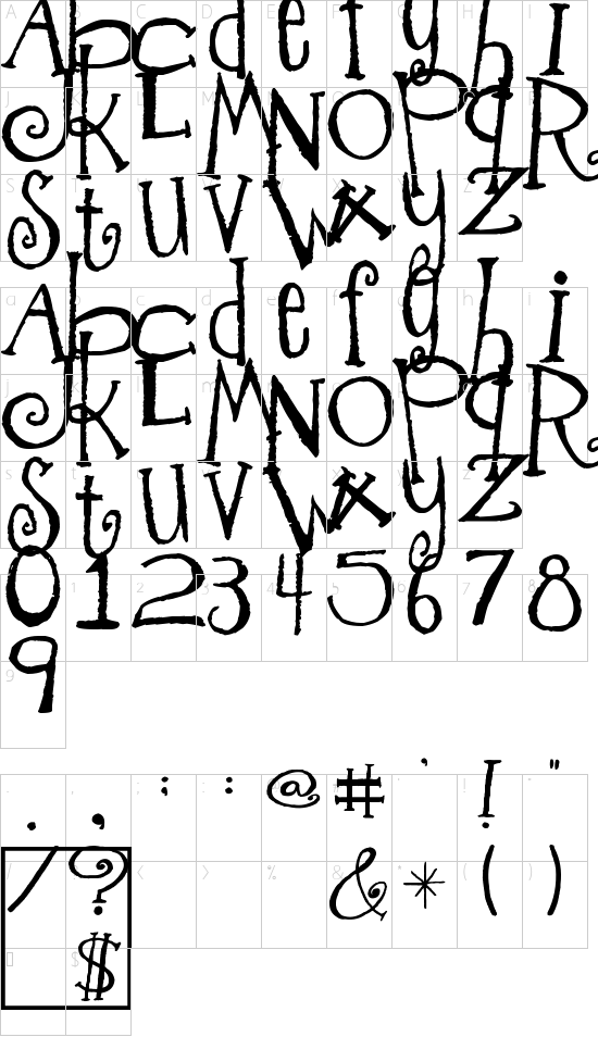 Schriftzeichen Karte