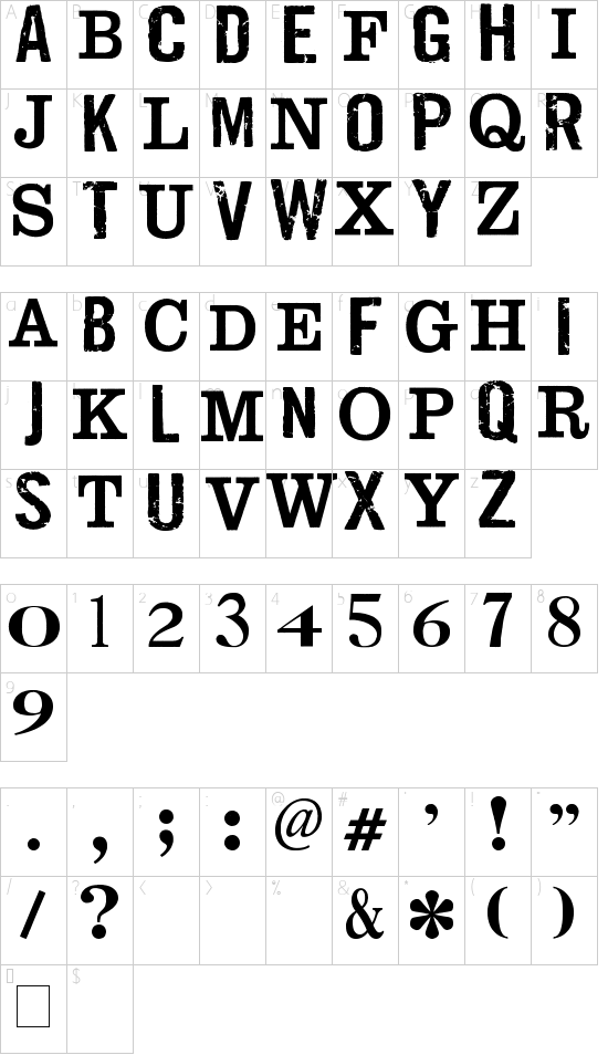 Schriftzeichen Karte
