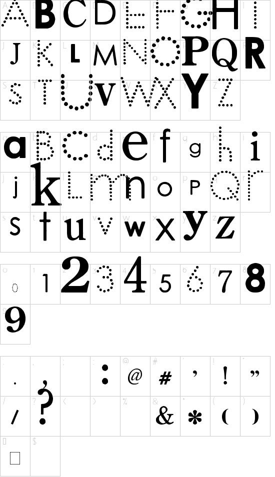 Schriftzeichen Karte