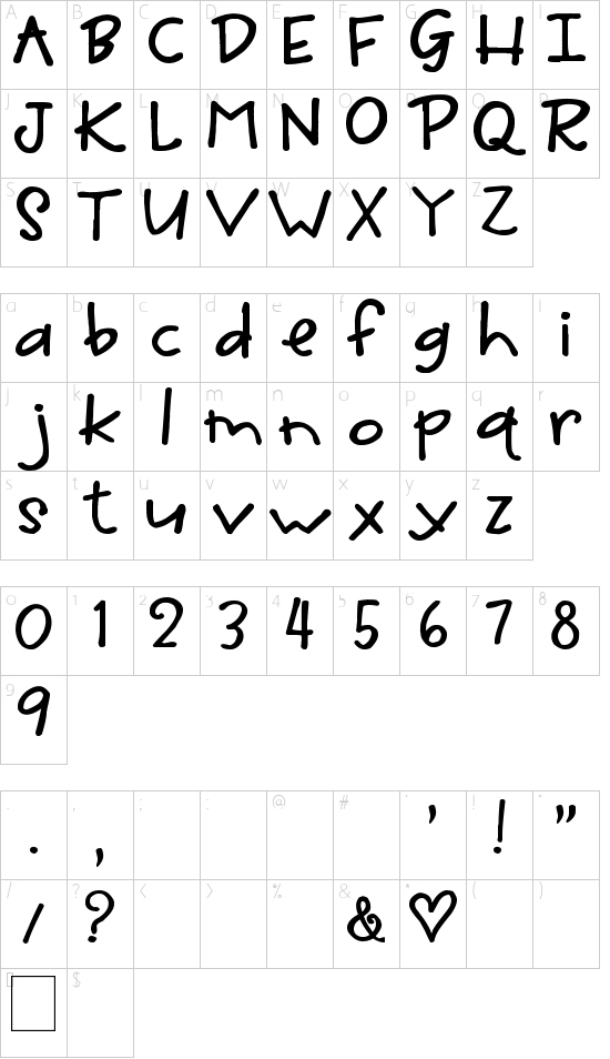 Schriftzeichen Karte