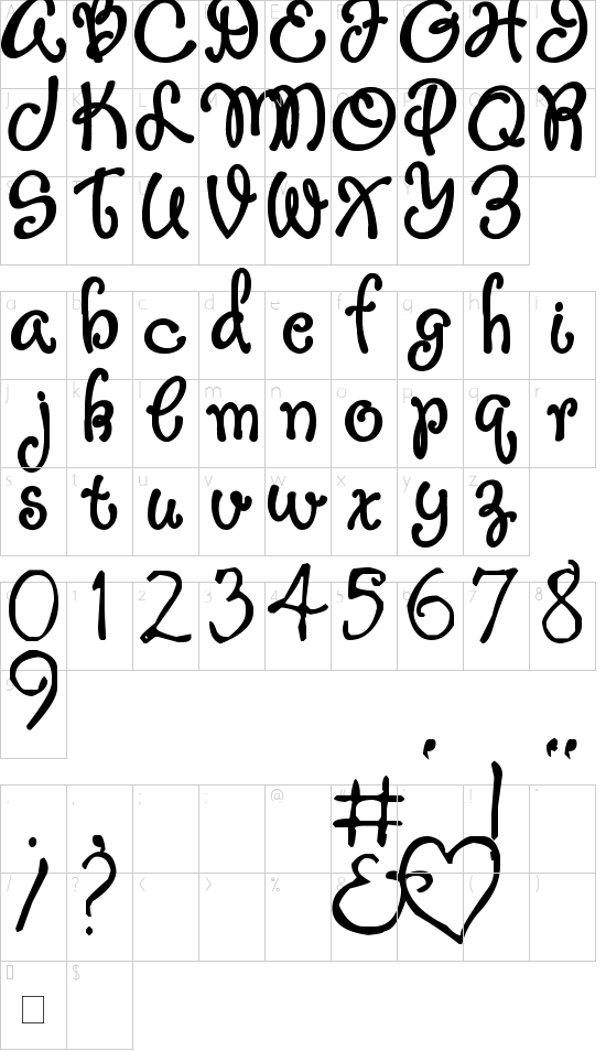 Schriftzeichen Karte