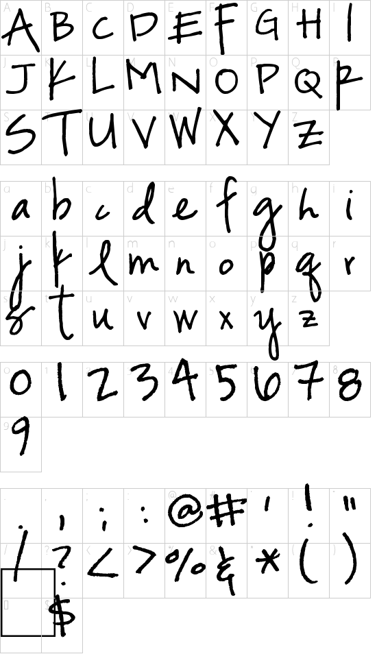 Schriftzeichen Karte
