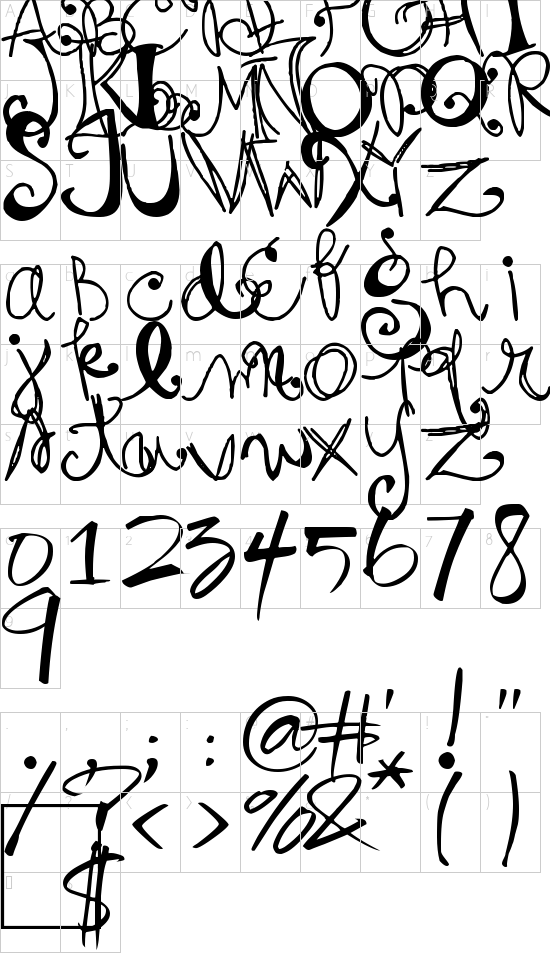 Schriftzeichen Karte