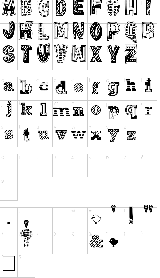 Schriftzeichen Karte