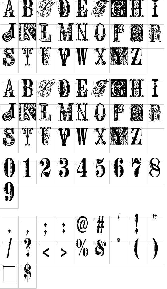 Schriftzeichen Karte