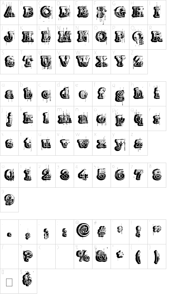 Schriftzeichen Karte