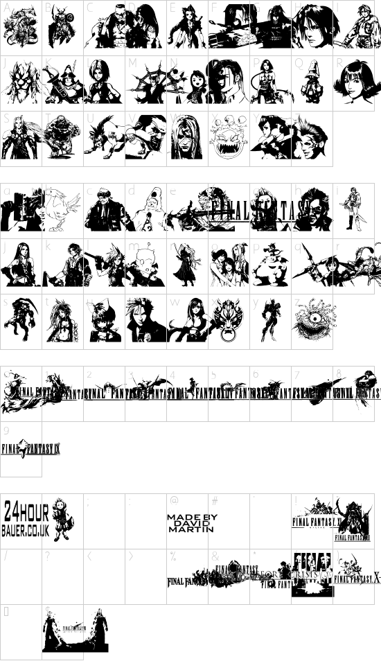 Schriftzeichen Karte
