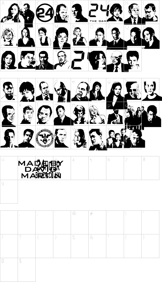 Schriftzeichen Karte