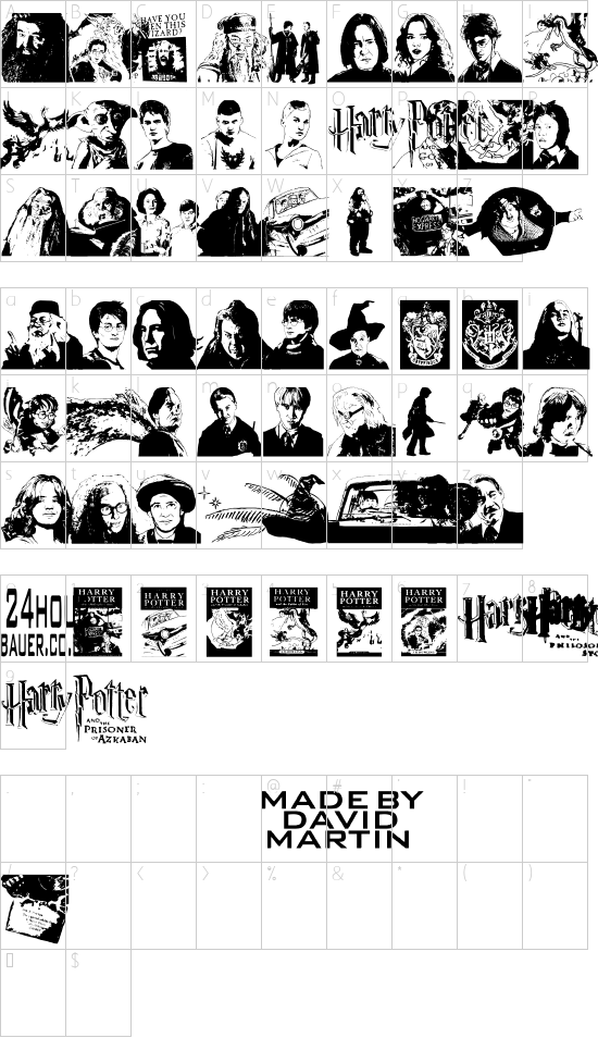 Schriftzeichen Karte
