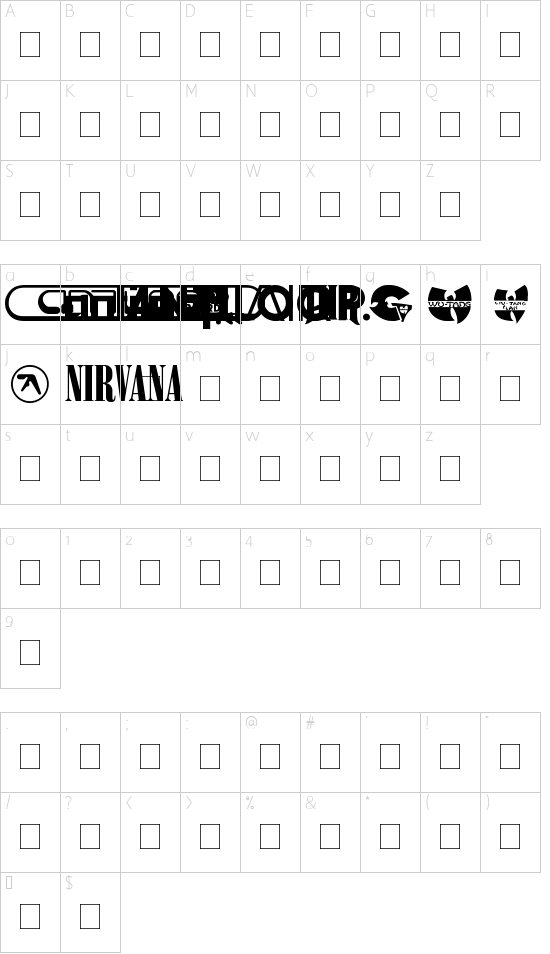 Schriftzeichen Karte