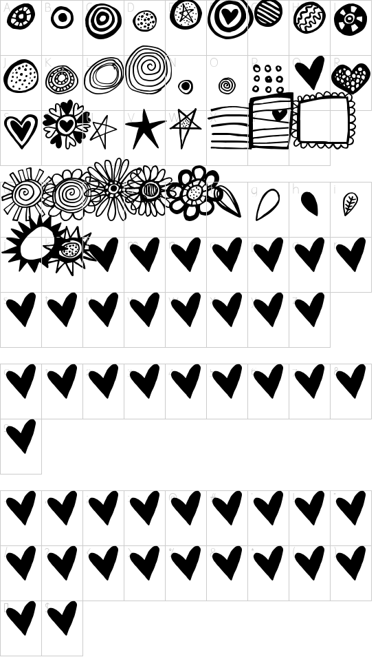 Schriftzeichen Karte