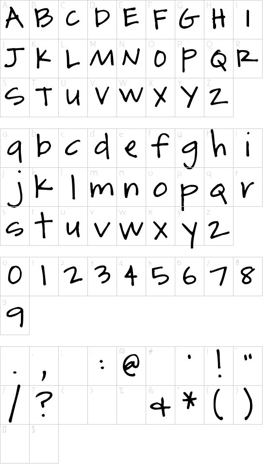 Schriftzeichen Karte