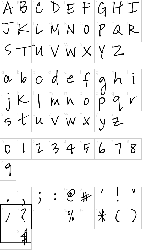 Schriftzeichen Karte